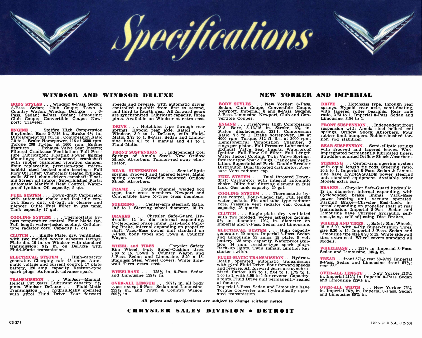 1951 Chrysler Full-Line Foldout Page 1